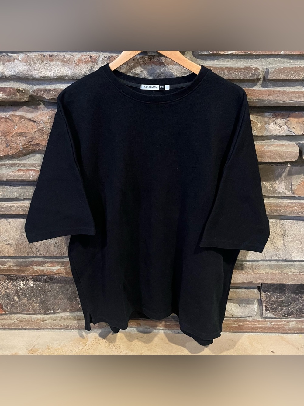 Kidoriman Oba Oversized Black Crewneck Tee Shirt